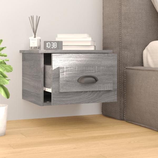 Wand-Nachttische 2 Stk. Grau Sonoma 41,5x36x28 cm