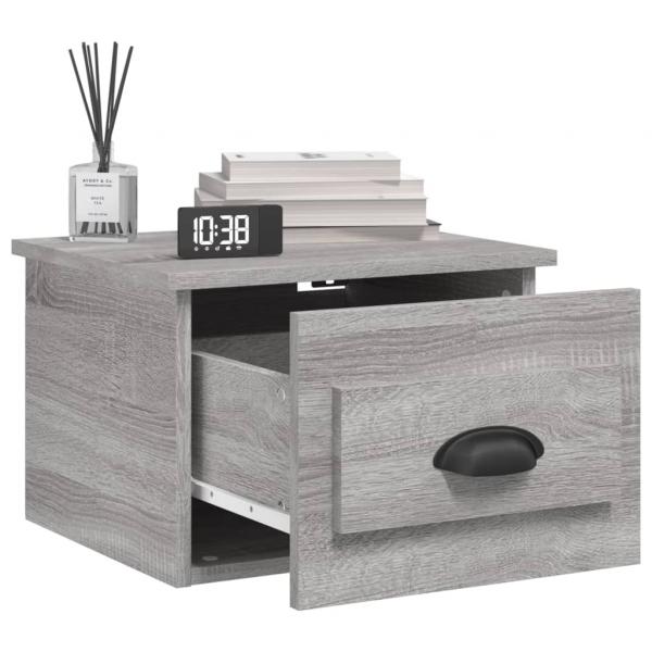 Wand-Nachttische 2 Stk. Grau Sonoma 41,5x36x28 cm