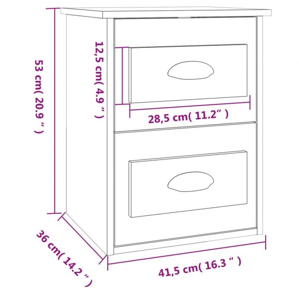 Wand-Nachttisch Sonoma-Eiche 41,5x36x53 cm