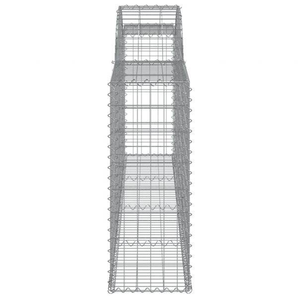 Gabionen mit Hochbogen 5 Stk. 300x30x80/100 cm Verzinktes Eisen