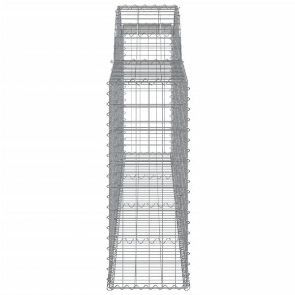 Gabionen mit Hochbogen 2 Stk. 300x30x80/100 cm Verzinktes Eisen