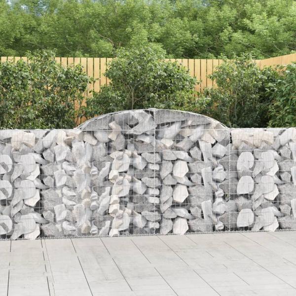 ARDEBO.de - Gabionen mit Hochbogen 7 Stk. 300x30x100/120cm Verzinktes Eisen