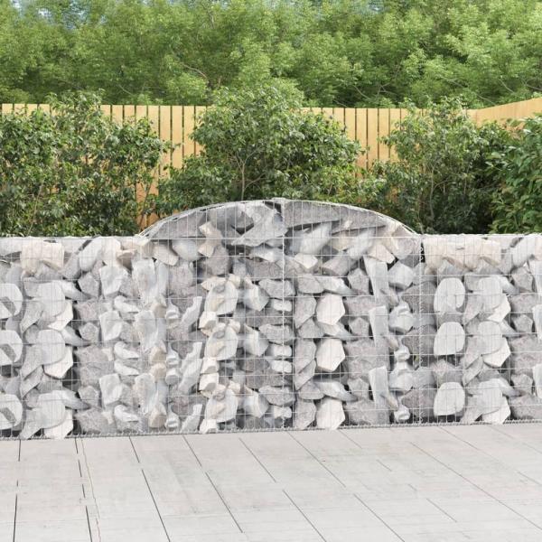 ARDEBO.de - Gabionen mit Hochbogen 12 Stk 300x30x100/120cm Verzinktes Eisen