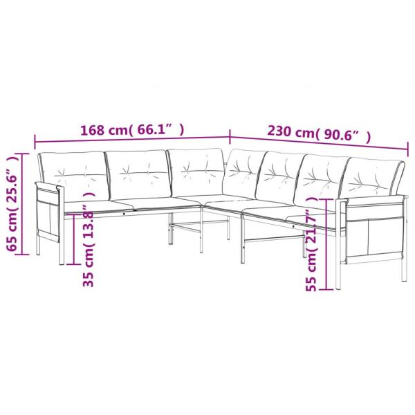 2-tlg. Garten-Lounge-Set Anthrazit Stahl