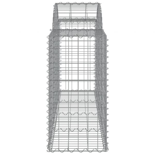 Gabionen mit Hochbogen 12 Stk. 200x50x80/100cm Verzinktes Eisen