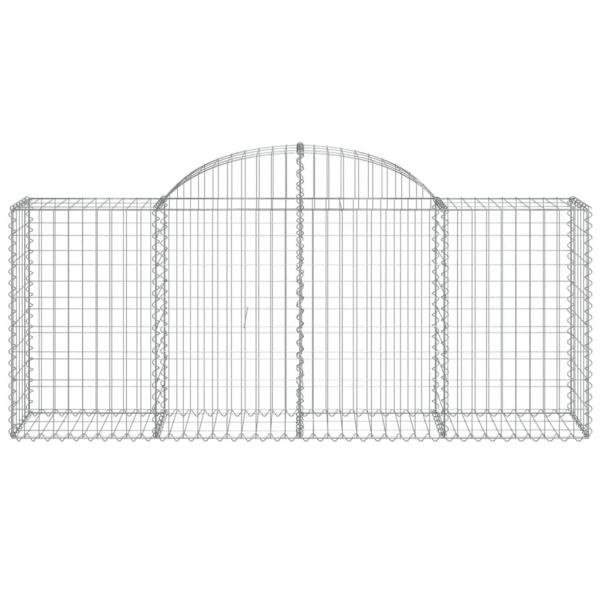 Gabionen mit Hochbogen 5 Stk. 200x50x80/100 cm Verzinktes Eisen