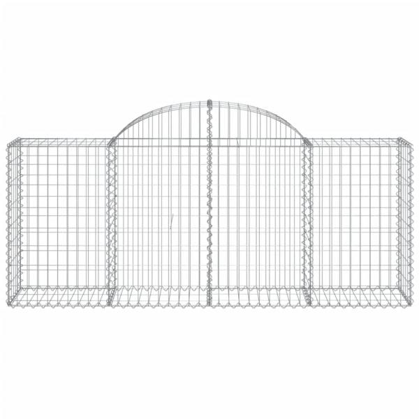 Gabionen mit Hochbogen 8 Stk. 200x50x80/100 cm Verzinktes Eisen