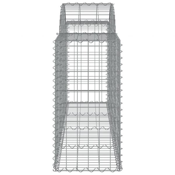 Gabionen mit Hochbogen 8 Stk. 200x50x80/100 cm Verzinktes Eisen