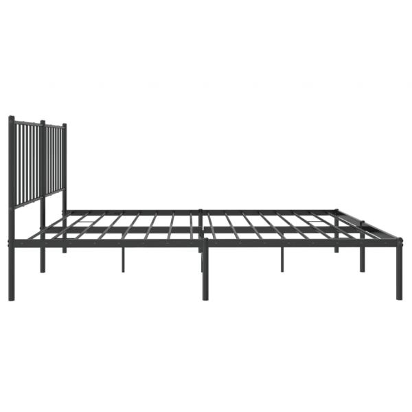 Bettgestell mit Kopfteil Metall Schwarz 140x190 cm