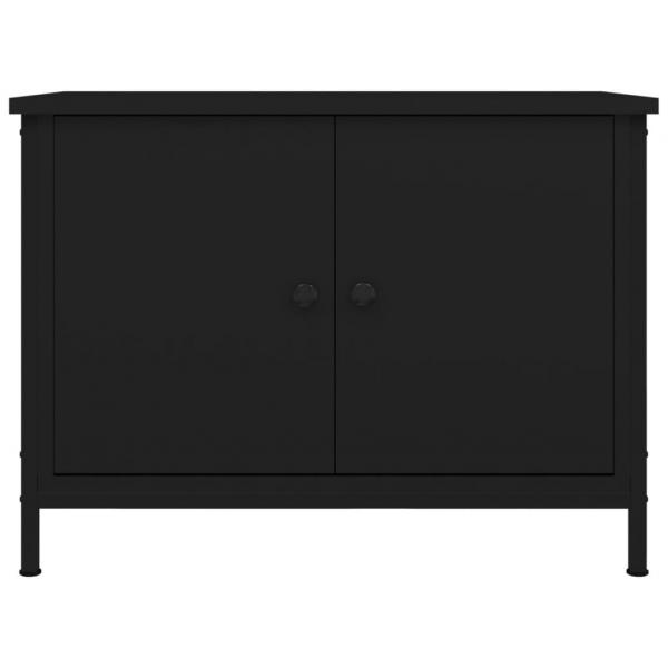 TV-Schrank mit Türen Schwarz 60x35x45 cm Holzwerkstoff