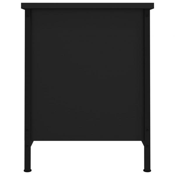 TV-Schrank mit Türen Schwarz 60x35x45 cm Holzwerkstoff