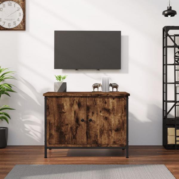 ARDEBO.de - TV-Schrank mit Türen Räuchereiche 60x35x45 cm Holzwerkstoff