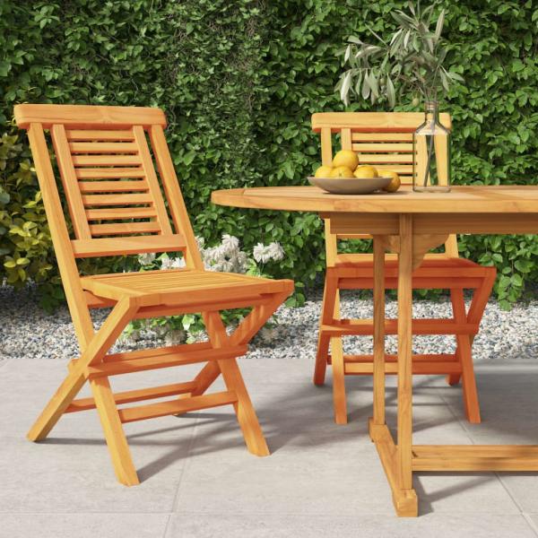 ARDEBO.de - Gartenstühle 2 Stk. Klappbar 47x63x90 cm Massivholz Teak