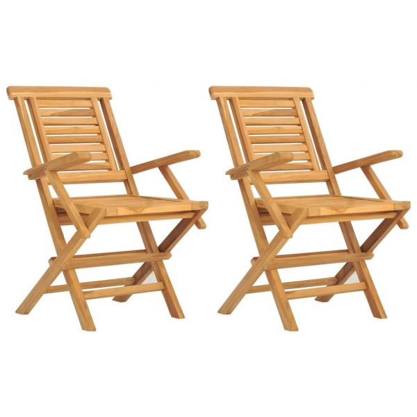 Gartenstühle 2 Stk. Klappbar 56x63x90 cm Massivholz Teak