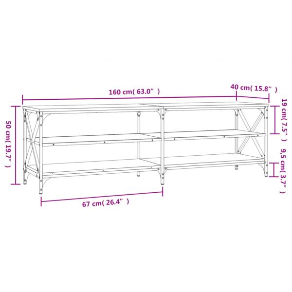 TV-Schrank Braun Eichen-Optik 160x40x50 cm Holzwerkstoff