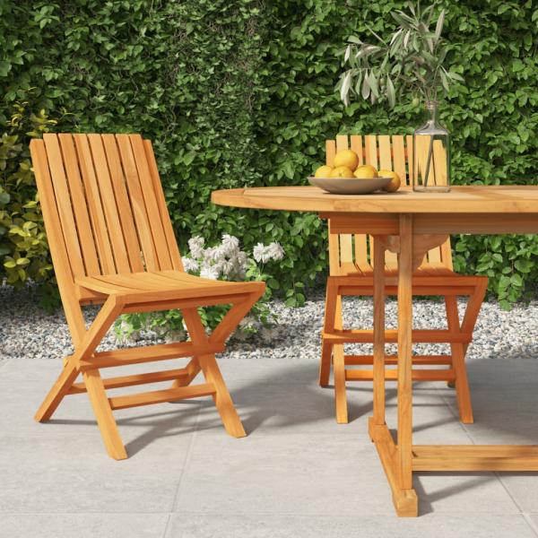 ARDEBO.de - Gartenstühle 2 Stk. Klappbar 47x47x89 cm Massivholz Teak