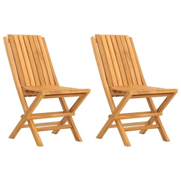 Gartenstühle 2 Stk. Klappbar 47x47x89 cm Massivholz Teak