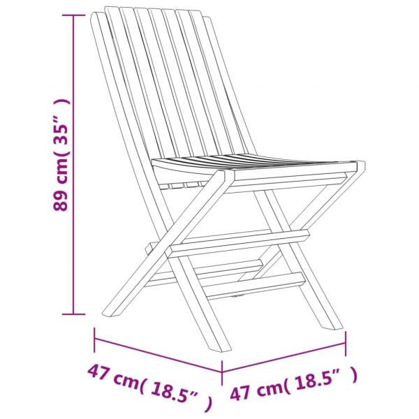 Gartenstühle 2 Stk. Klappbar 47x47x89 cm Massivholz Teak