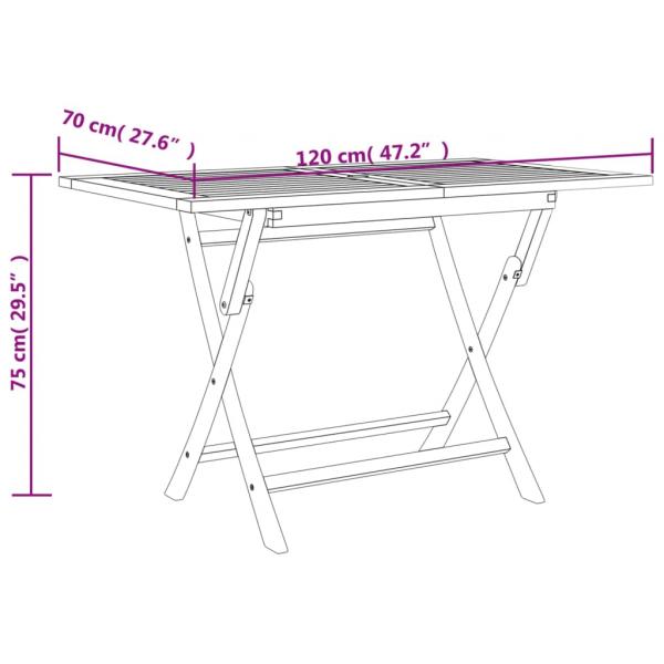 Gartentisch Klappbar Grau 120x70x75 cm Massivholz Teak