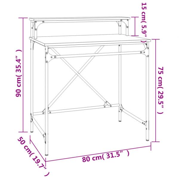 Schreibtisch Braun Eichen-Optik 80x50x90 cm Holzwerkstoff Eisen