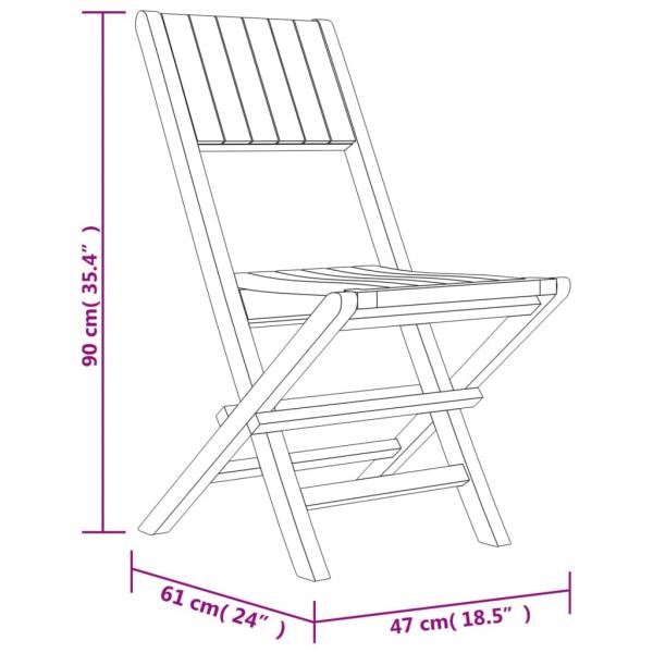 Gartenstühle 6 Stk. Klappbar 47x61x90 cm Massivholz Teak