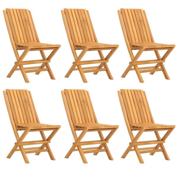 Gartenstühle 6 Stk. Klappbar 47x47x89 cm Massivholz Teak