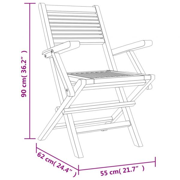 Gartenstühle 6 Stk. Klappbar 55x62x90 cm Massivholz Teak