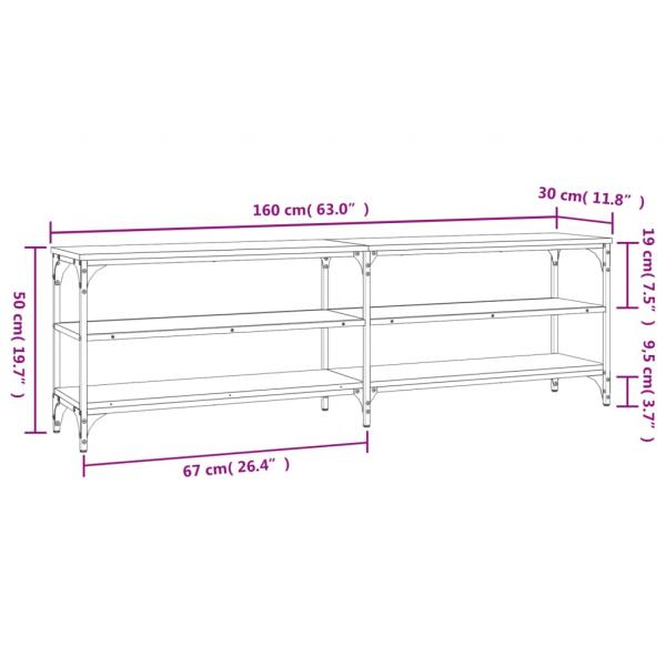 TV-Schrank Räuchereiche 160x30x50 cm Holzwerkstoff