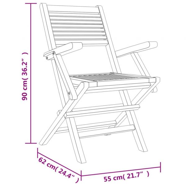 5-tlg. Garten-Essgruppe Massivholz Teak