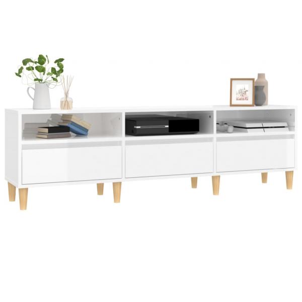 TV-Schrank Hochglanz-Weiß 150x30x44,5 cm Holzwerkstoff