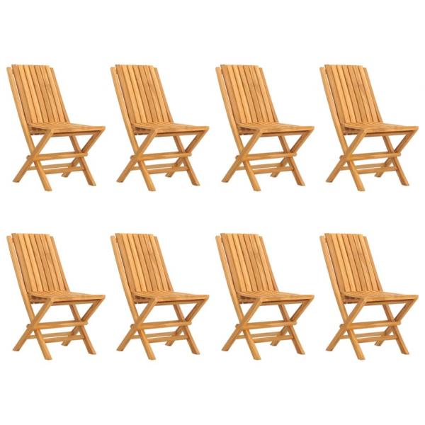 Gartenstühle 8 Stk. Klappbar 47x47x89 cm Massivholz Teak