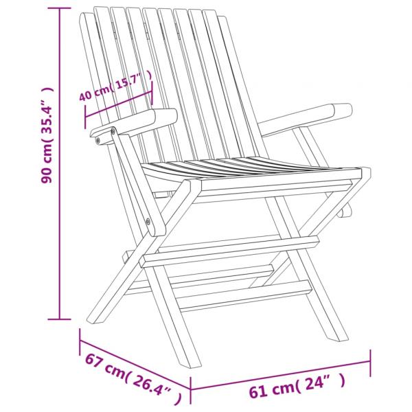 Gartenstühle 4 Stk. Klappbar 61x67x90 cm Massivholz Teak