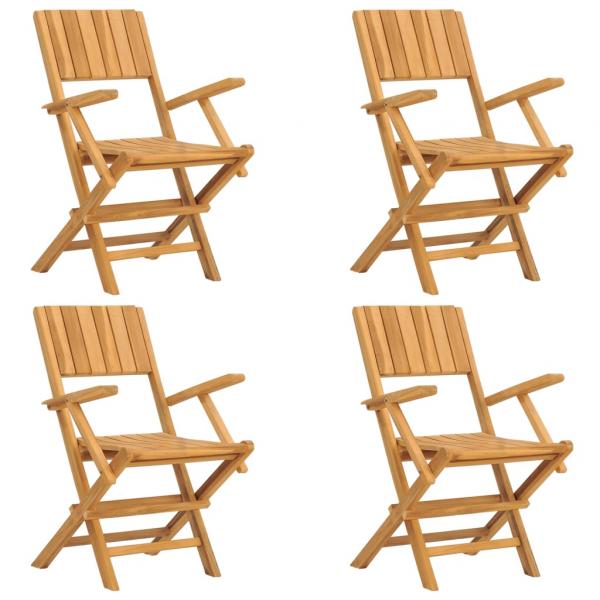 Gartenstühle 4 Stk. Klappbar 55x61x90 cm Massivholz Teak