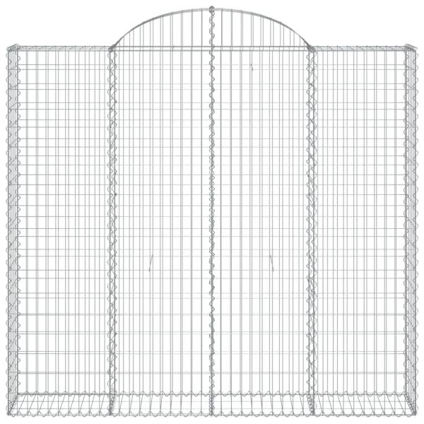 Gabionen mit Hochbogen 2 Stk. 200x50x180/200cm Verzinktes Eisen