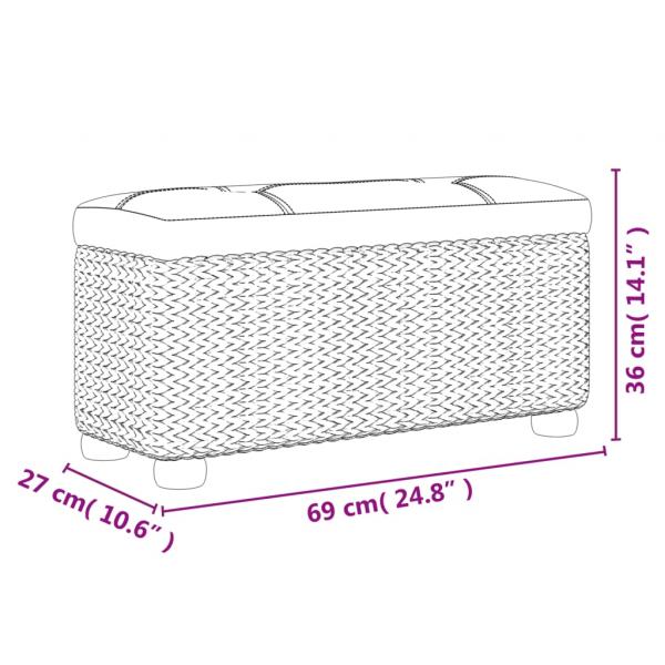 Sitzbänke mit Stauraum und Kissen in Braun 2 Stk. 69 cm Rohrkolben