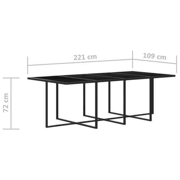 9-tlg. Garten-Essgruppe mit Kissen Poly Rattan Grau