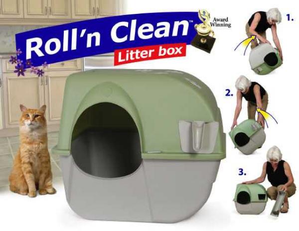 ARDEBO.de Katzentoilette Roll n Clean braun/grau