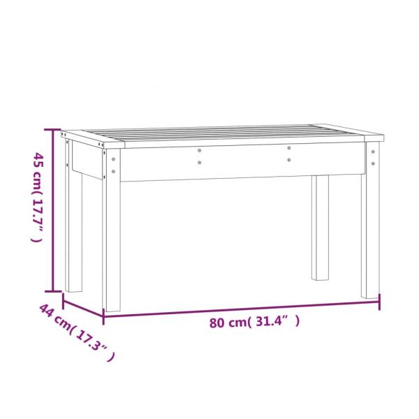 Gartenbank Schwarz 80x44x45 cm Massivholz Kiefer