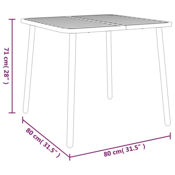 Gartentisch Anthrazit 80x80x71 cm Stahl