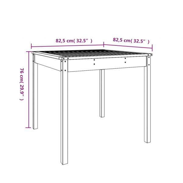 Gartentisch 82,5x82,5x76 cm Massivholz Kiefer