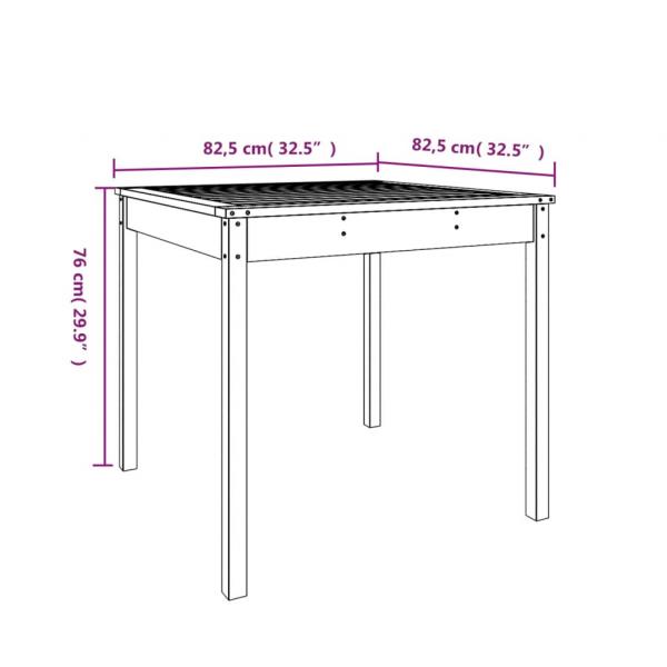 Gartentisch Grau 82,5x82,5x76 cm Massivholz Kiefer