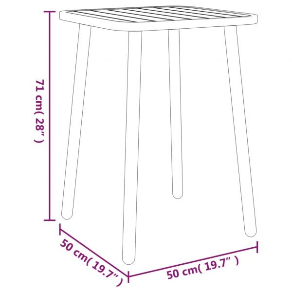 Gartentisch Anthrazit 50x50x71 cm Stahl