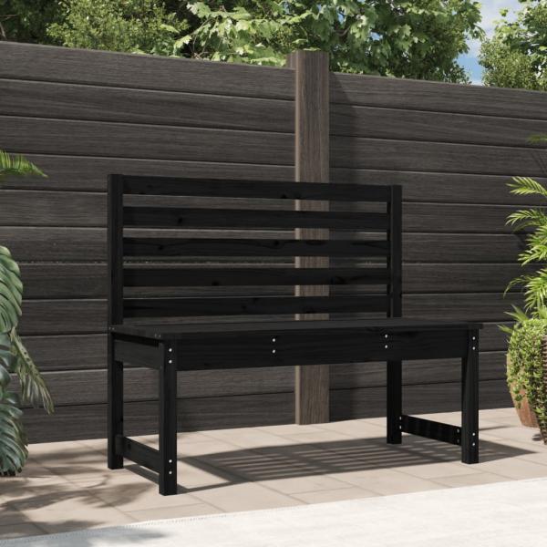 ARDEBO.de - Gartenbank Schwarz 109 cm Massivholz Kiefer