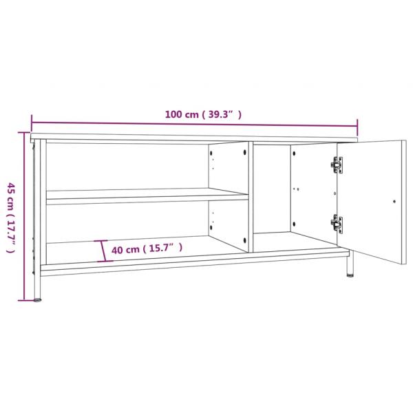 TV-Schrank Schwarz 100x40x45 cm Holzwerkstoff