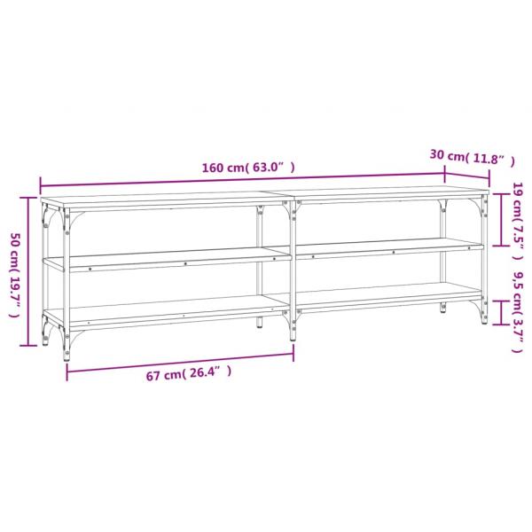 TV-Schrank Braun Eichen-Optik 160x30x50 cm Holzwerkstoff