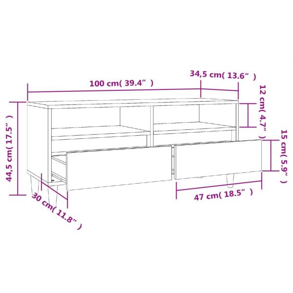 TV-Schrank Grau Sonoma 100x34,5x44,5 cm Holzwerkstoff