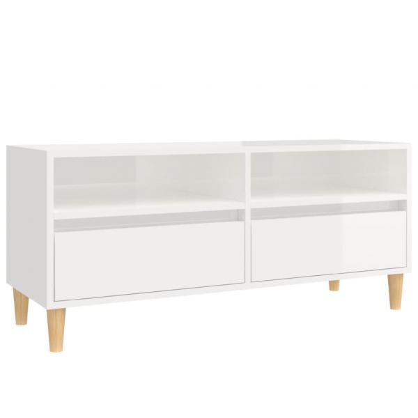 TV-Schrank Hochglanz-Weiß 100x34,5x44,5 cm Holzwerkstoff