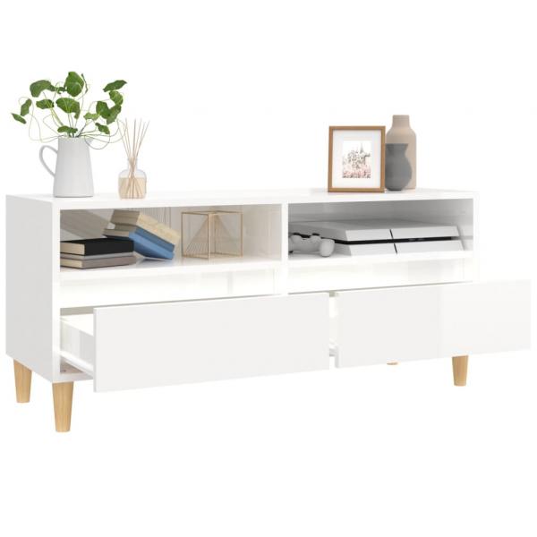 TV-Schrank Hochglanz-Weiß 100x34,5x44,5 cm Holzwerkstoff