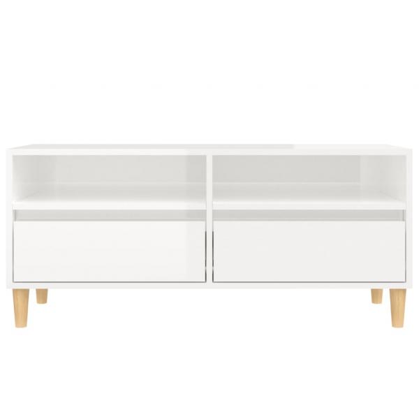 TV-Schrank Hochglanz-Weiß 100x34,5x44,5 cm Holzwerkstoff