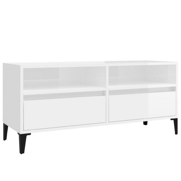 TV-Schrank Hochglanz-Weiß 100x34,5x44,5 cm Holzwerkstoff